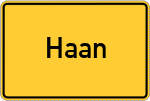 Place name sign Haan