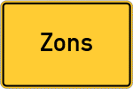 Place name sign Zons