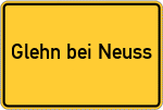 Place name sign Glehn bei Neuss