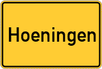 Place name sign Hoeningen