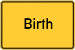 Place name sign Birth
