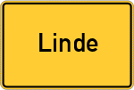 Place name sign Linde
