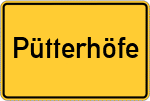 Place name sign Pütterhöfe