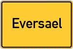 Place name sign Eversael, Kreis Moers