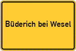 Place name sign Büderich bei Wesel