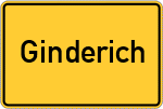 Place name sign Ginderich