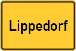 Place name sign Lippedorf, Niederrhein