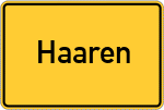 Place name sign Haaren, Kreis Aachen