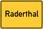 Place name sign Raderthal
