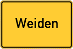 Place name sign Weiden, Rheinland