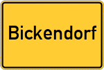 Place name sign Bickendorf