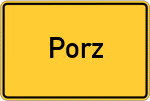 Place name sign Porz