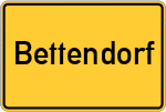 Place name sign Bettendorf, Rheinland