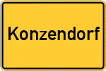 Place name sign Konzendorf