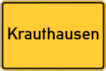 Place name sign Krauthausen, Kreis Düren