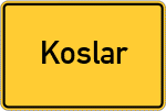 Place name sign Koslar, Kreis Jülich