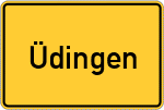 Place name sign Üdingen