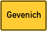 Place name sign Gevenich, Kreis Jülich