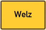 Place name sign Welz
