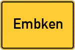 Place name sign Embken, Kreis Düren