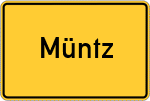 Place name sign Müntz