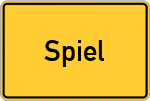 Place name sign Spiel