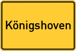 Place name sign Königshoven, Kreis Bergheim, Erft