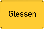 Place name sign Glessen