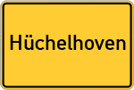 Place name sign Hüchelhoven, Kreis Bergheim, Erft
