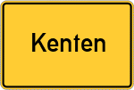 Place name sign Kenten, Erft