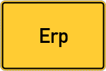 Place name sign Erp, Rheinland