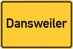 Place name sign Dansweiler, Rheinland