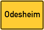 Place name sign Odesheim