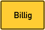 Place name sign Billig