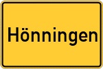 Place name sign Hönningen, Eifel