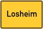 Place name sign Losheim, Eifel