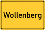 Place name sign Wollenberg, Kreis Schleiden, Eifel