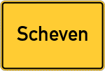 Place name sign Scheven, Kreis Schleiden, Eifel