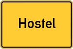 Place name sign Hostel