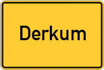 Place name sign Derkum, Kreis Euskirchen