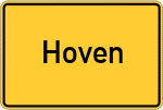 Place name sign Hoven