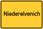Place name sign Niederelvenich