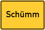 Place name sign Schümm