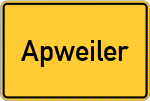 Place name sign Apweiler, Selfkantkreis