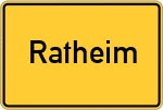Place name sign Ratheim
