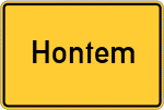 Place name sign Hontem