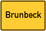 Place name sign Brunbeck
