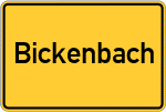 Place name sign Bickenbach, Oberberg Kreis