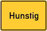 Place name sign Hunstig