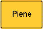 Place name sign Piene